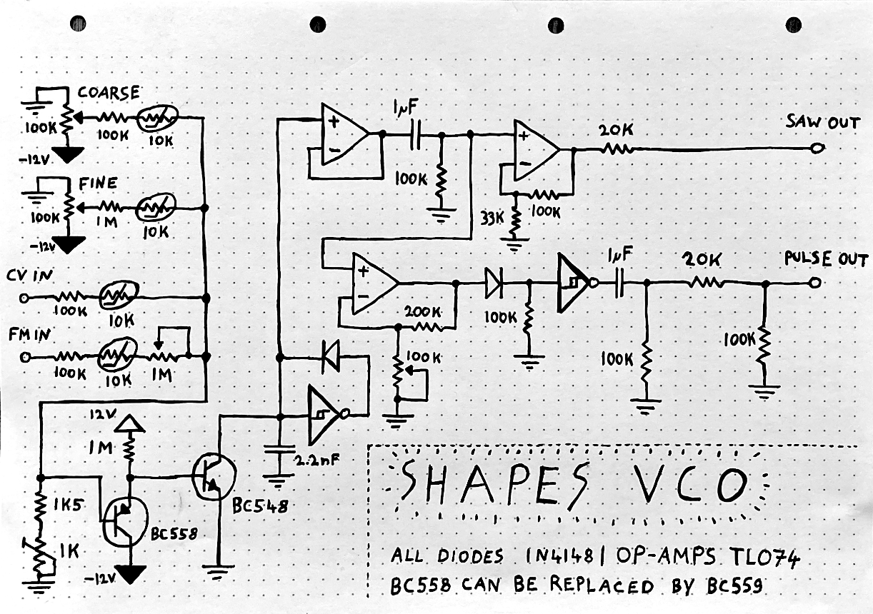 Shapes VCO schematic